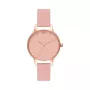 Olivia Burton reloj para mujer Midi Dial OB16MD77 - caja de acero inoxidable con recubrimiento PVD en oro rosa de 30mm, correa de piel gris, esfera gris