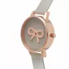 Olivia Burton reloj de mujer OB16VB04 acero inoxidable oro rosa con esfera blanca y correa de piel vegana gris