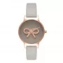 Olivia Burton reloj de mujer OB16VB04 acero inoxidable oro rosa con esfera blanca y correa de piel vegana gris
