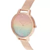 OLIVIA BURTON reloj de mujer de cuarzo Rainbow Bee OB16RB18 – 34 mm caja de acero inoxidable, correa de piel gris, esfera blanca con motivo Rainbow Bee