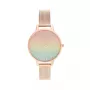 OLIVIA BURTON reloj de mujer de cuarzo Rainbow Bee OB16RB18 – 34 mm caja de acero inoxidable, correa de piel gris, esfera blanca con motivo Rainbow Bee
