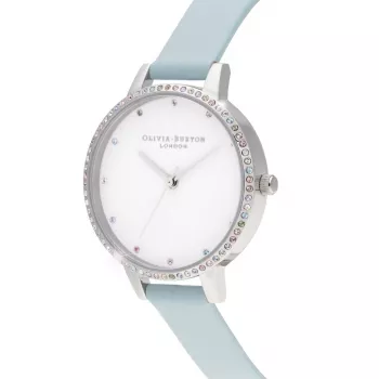 Olivia Burton Reloj de mujer Rainbow Bee OB16RB19 - 34mm oro rosa y piel gris