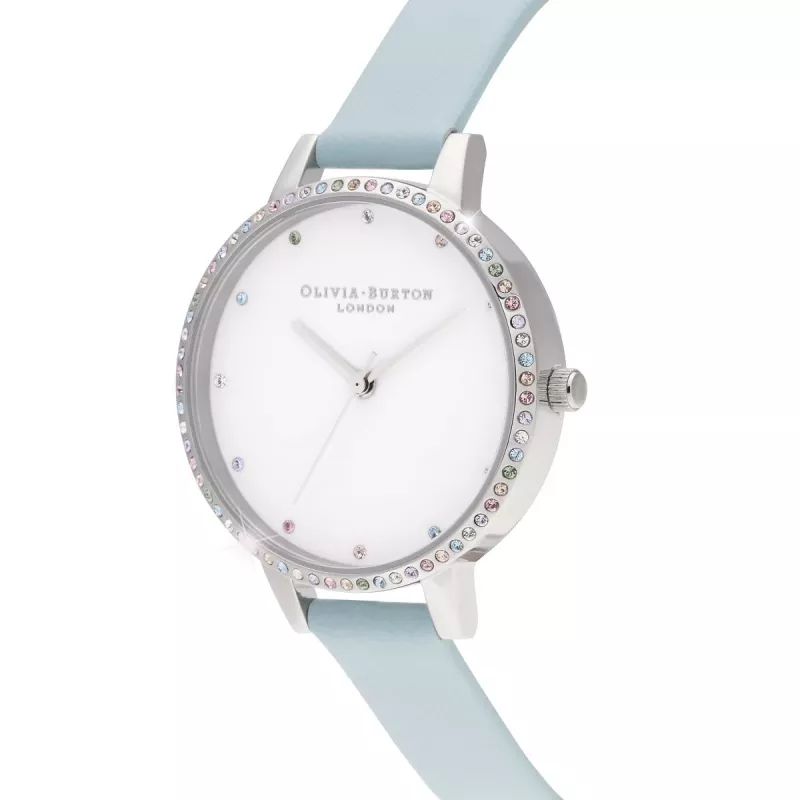 Olivia Burton Reloj de mujer Rainbow Bee OB16RB19 - 34mm oro rosa y piel gris