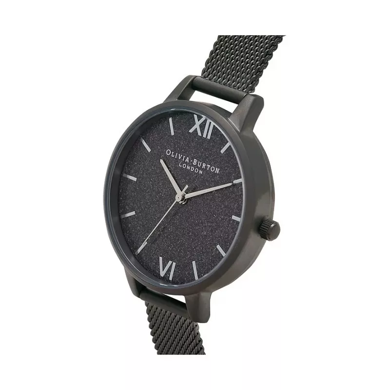 Olivia Burton reloj de mujer de cuarzo Sparkle Bee OB16GD49 - 34mm, esfera blanca, correa de piel gris