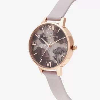 Olivia Burton reloj de mujer Sparkle Bee OB16SP15 - 34 mm caja de acero inoxidable, correa de piel gris, esfera blanca/plateada
