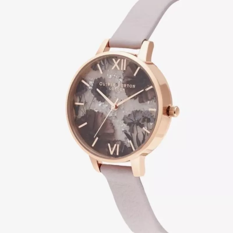 Olivia Burton reloj de mujer Sparkle Bee OB16SP15 - 34 mm caja de acero inoxidable, correa de piel gris, esfera blanca/plateada