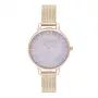 Olivia Burton reloj de mujer Sparkle Bee OB16SP16 - 34mm esfera plateada correa de piel gris