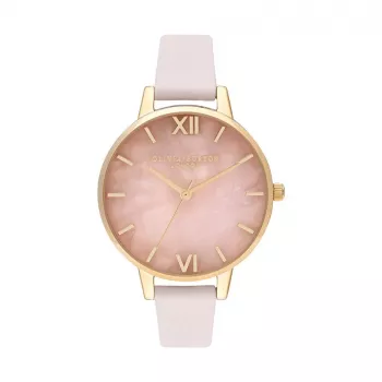 Reloj de mujer Olivia Burton Sparkle Bee OB16SP20 - 34mm esfera gris sunray, correa de piel gris