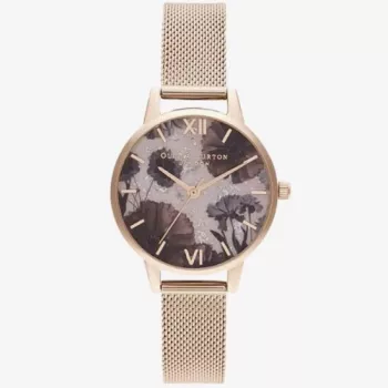 Olivia Burton Reloj mujer Sparkle Butterfly OB16SP21 - 30mm correa milanesa de acero inoxidable plateada
