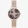 Olivia Burton Reloj mujer Sparkle Butterfly OB16SP21 - 30mm correa milanesa de acero inoxidable plateada
