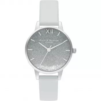 OLIVIA BURTON Reloj de mujer Sparkle Butterfly OB16US27 - Caja 30mm oro rosa, correa de piel gris