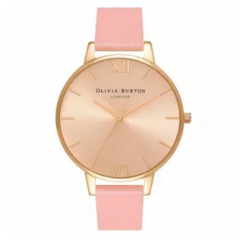 Olivia Burton Reloj mujer OB14BD31 38mm caja de acero inoxidable color oro rosa correa de piel nude