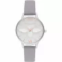 OLIVIA BURTON Reloj de mujer OB16AM163 - 30mm Caja de acero inoxidable, esfera blanca, correa de piel gris