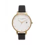 Olivia Burton reloj de mujer OB16AM86 38mm caja de acero inoxidable chapada en oro rosa correa de piel gris