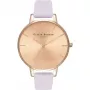 Olivia Burton Reloj de mujer OB16BD110 38mm carcasa de acero inoxidable oro rosa correa de piel gris