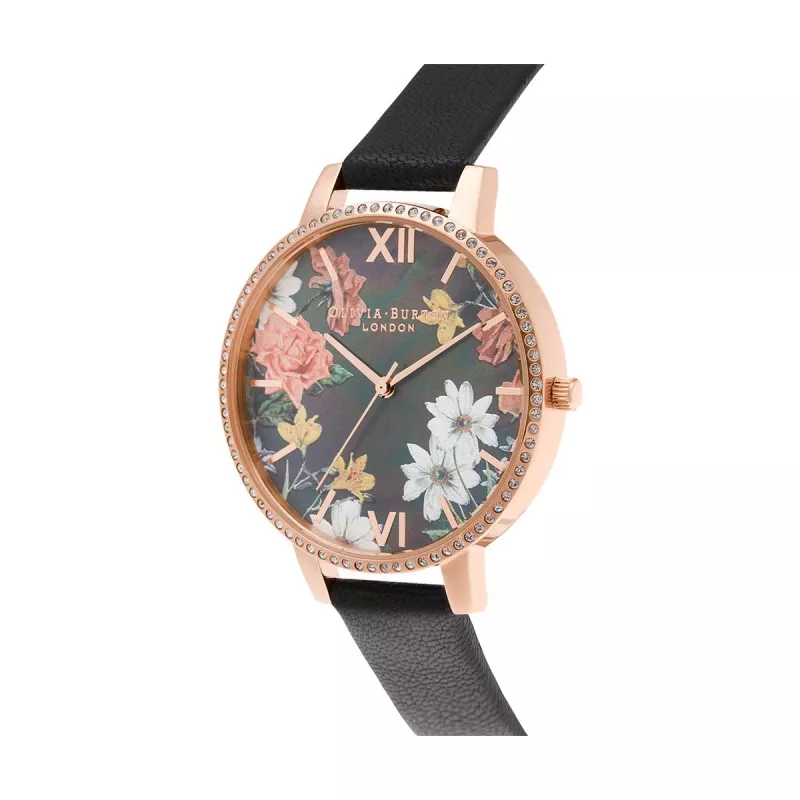 OLIVIA BURTON Reloj para mujer OB16BF31 38mm oro rosa acero inoxidable piel gris