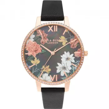 OLIVIA BURTON Reloj para mujer OB16BF31 38mm oro rosa acero inoxidable piel gris