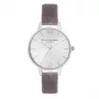 OLIVIA BURTON Reloj para mujer OB16DE04 34 mm caja de acero inoxidable oro rosa correa de piel gris cuarzo analógico