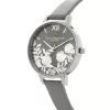 OLIVIA BURTON reloj de mujer analógico de cuarzo OB16MV96 34 mm caja de acero inoxidable en tono oro rosa esfera azul oscuro Celestial con purpurina correa de piel negra