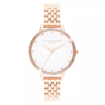 OLIVIA BURTON reloj mujer OB16RB21 34mm oro rosa acero inoxidable piel gris