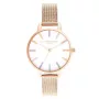 Olivia Burton Reloj mujer OB16RB24 34mm Plata Acero inoxidable Esfera blanca Abeja arcoíris Piel gris