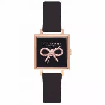 OLIVIA BURTON reloj de mujer OB16VB03 22,5mm caja de acero inoxidable chapada en oro rosa correa de piel gris