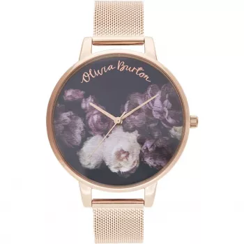 Reloj de mujer Olivia Burton Wishing Watch OB16WG22 - 38mm oro rosa y piel gris