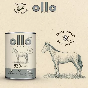 OLLO Pure Horse Comida húmeda monoproteica para perros 850g