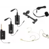 OMNITRONIC Set FAS TWO sistema inalámbrico UHF de doble canal con 2 transmisores de petaca, auricular y micrófono para guitarra acústica (660-690 MHz) 20000973