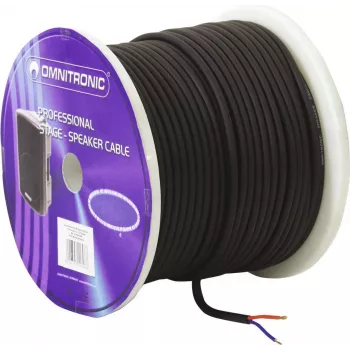 OMNITRONIC Cable de altavoz 2x1,5 mm² 50 m Negro resistente al pisoteo 3030011L
