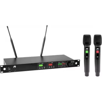 OMNITRONIC UHF-602 Sistema de micrófonos inalámbricos de 2 canales 823-832/863-865 MHz 13063602