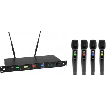OMNITRONIC UHF-604 sistema de micrófonos inalámbricos UHF de 4 canales 520-554 MHz 13063605