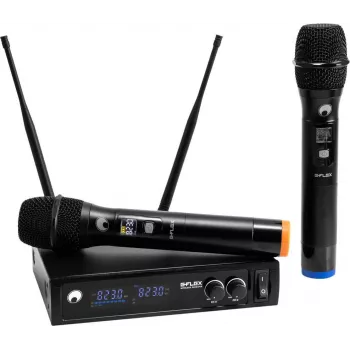 OMNITRONIC UHF E-FLEX 2 Sistema de micrófono inalámbrico de doble canal, 823-832/863-865 MHz 13063370