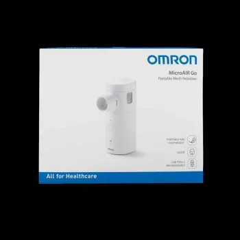 Nebulizador OMRON MicroAIR GO U300 - nebulizador portátil de malla vibratoria para adultos y niños, manejable, silencioso <20 dB, incluye mascarillas y pilas