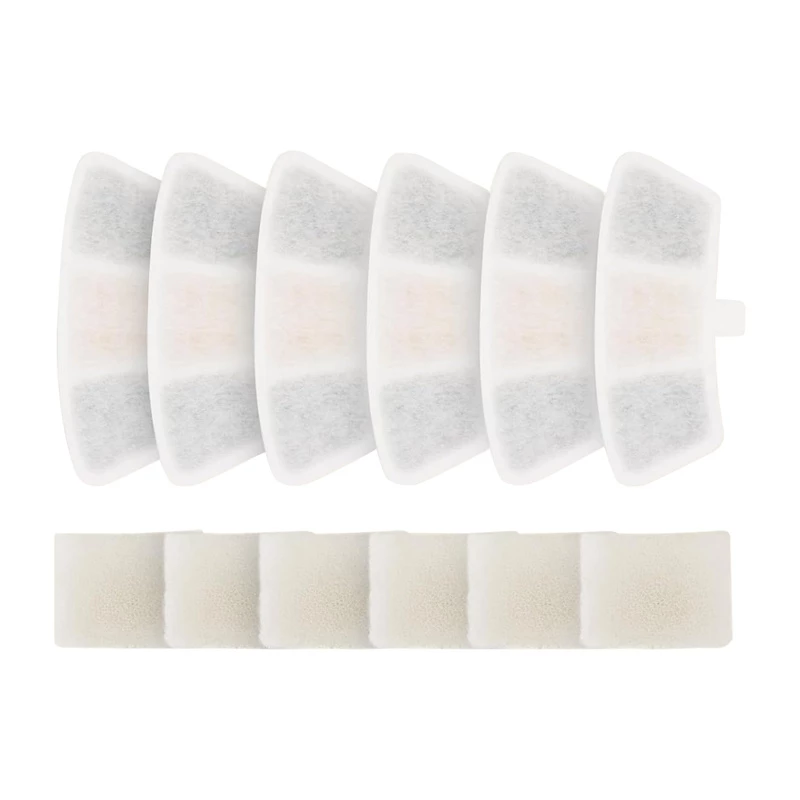 Oneisall PW04 Filtro de repuesto para fuente de agua para mascotas (pack de 6) - Triple filtración, carbón activo y resina de intercambio iónico