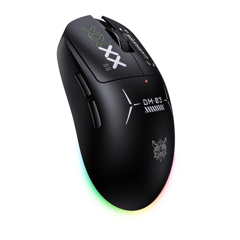 ONIKUMA DM03 Ratón gaming RGB – Ratón óptico con cable de 6400 DPI, 7 botones programables, diseño ergonómico para diestros, Negro