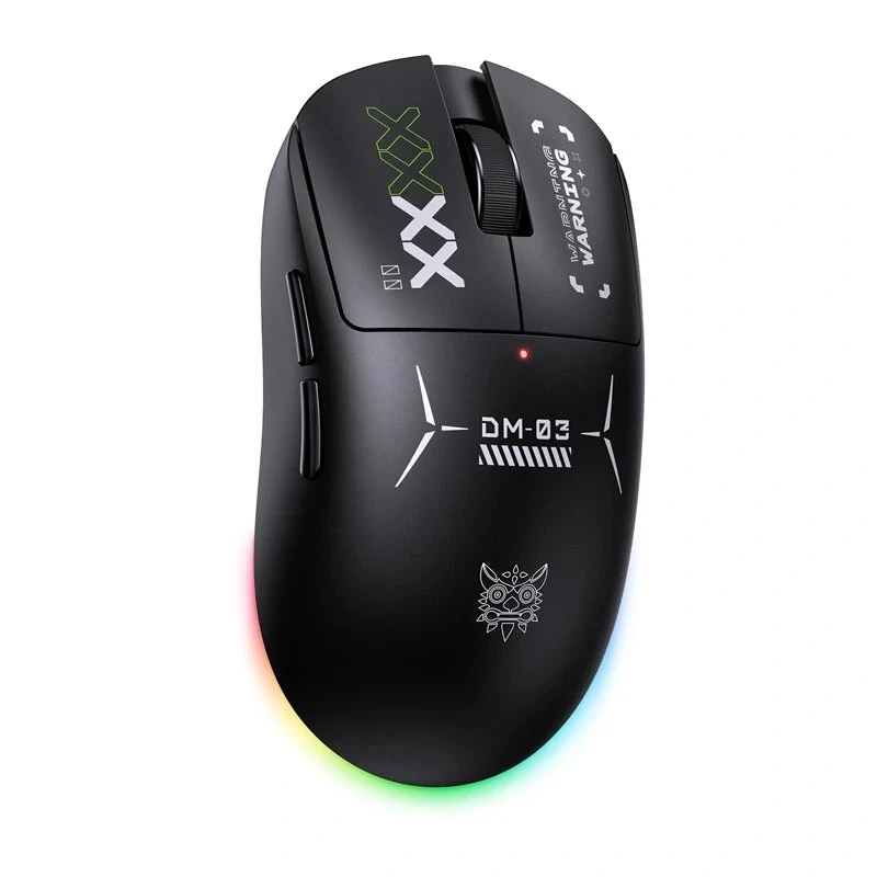 ONIKUMA DM03 Ratón gaming RGB – Ratón óptico con cable de 6400 DPI, 7 botones programables, diseño ergonómico para diestros, Negro