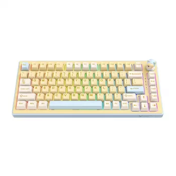 ONIKUMA MT707 teclado gaming (amarillo) - mecánico, interruptores Outemu Blue, retroiluminación RGB, tamaño completo, USB con cable