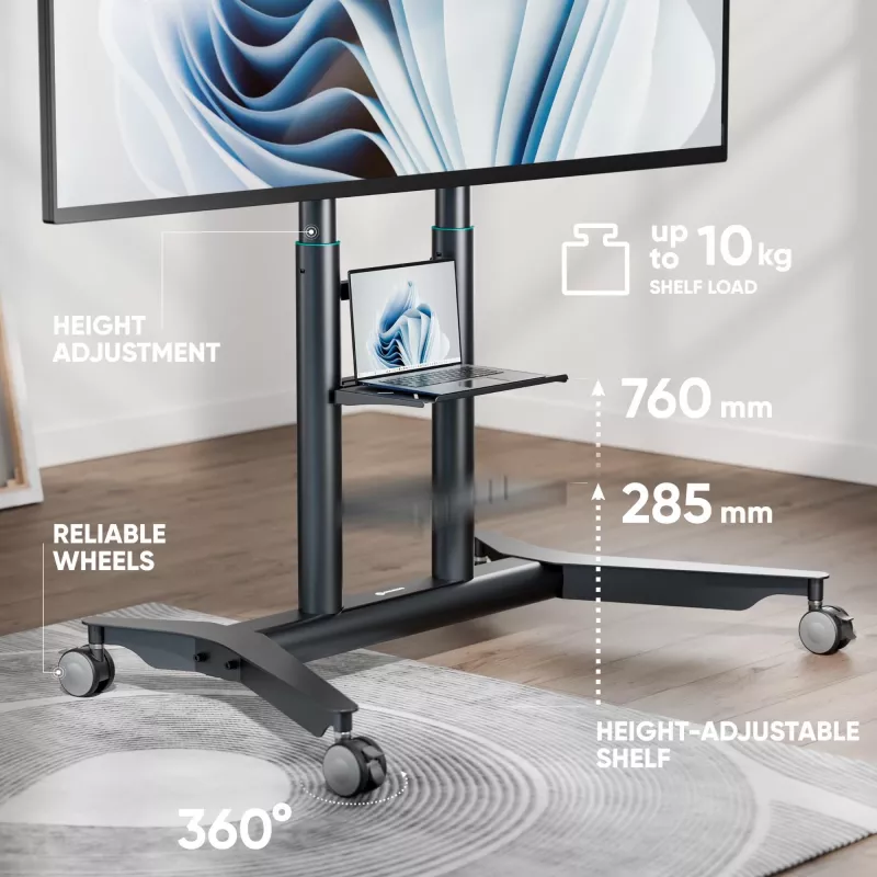 Soporte móvil para TV ONKRON TS1871-G 55-90 pulgadas, grafito