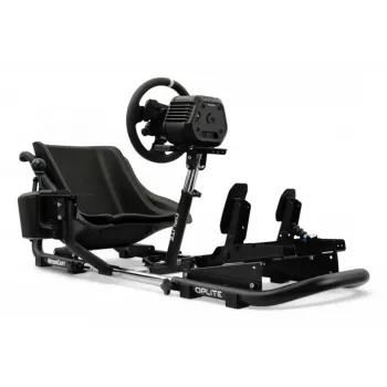 Cockpit de carreras Oplite 104317 NitroKart V2 – Estructura de acero negra para sim racing con asiento de cubo ajustable