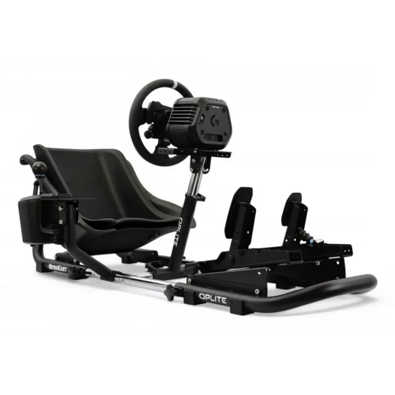 Cockpit de carreras Oplite 104317 NitroKart V2 – Estructura de acero negra para sim racing con asiento de cubo ajustable