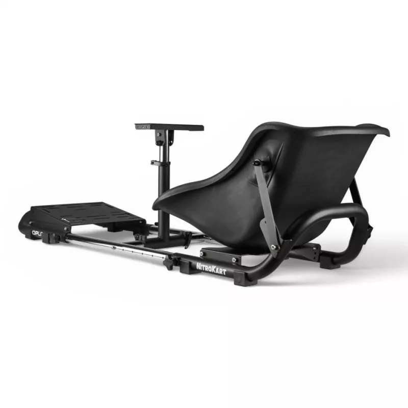 Cockpit de carreras Oplite 104317 NitroKart V2 – Estructura de acero negra para sim racing con asiento de cubo ajustable