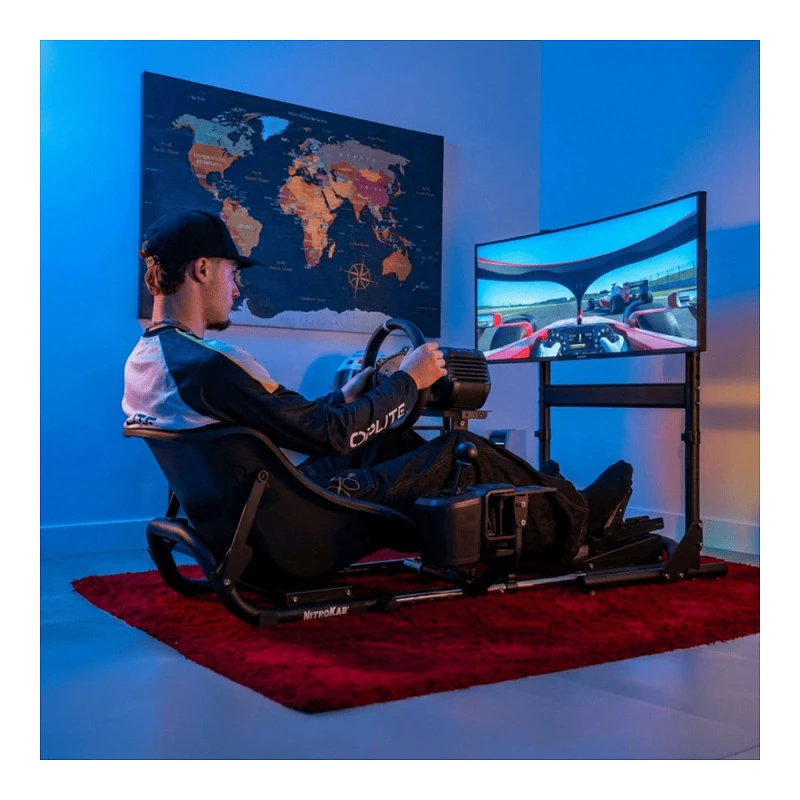 Oplite Nitrokart Monitor Stand V2 negro, para simuladores de vuelo/carreras