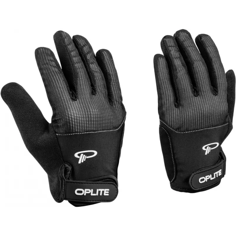Oplite OP-GLOVE M Guantes de sim racing - Negro - Piel sintética - Poliéster - Silicona - Spandex - 100 mm - 224 mm - 150 g