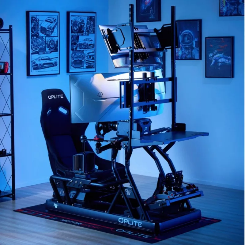 Bandeja para teclado y ratón OPLite R8/S8 Cockpit - acero negro, ajustable, montaje lateral