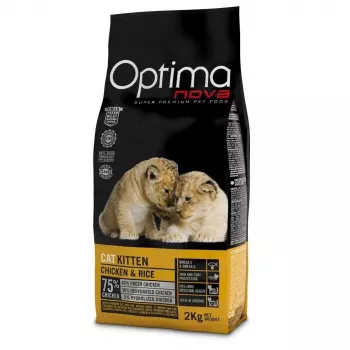 OPTIMANOVA Kitten Mono Pollo y Arroz - Pienso para gatos - 2 kg