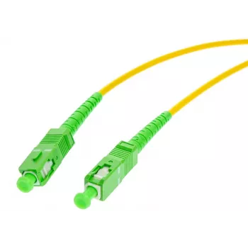 Latiguillo de fibra óptica monomodo 9/125 simplex, 3 m, SC/APC a SC/APC, 3,0 mm LSZH amarillo