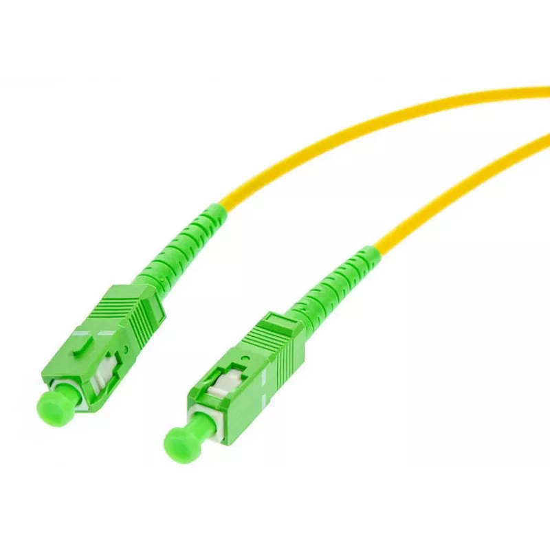 Latiguillo de fibra óptica monomodo 9/125 simplex, 3 m, SC/APC a SC/APC, 3,0 mm LSZH amarillo