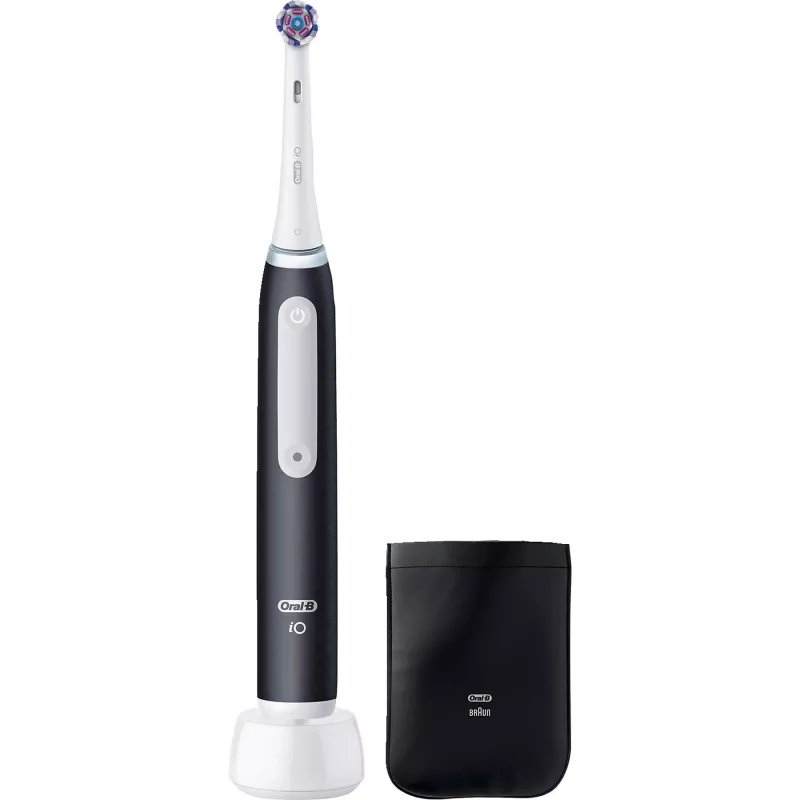 Oral-B iO White Clean cepillo de dientes eléctrico, negro/blanco con estuche de viaje