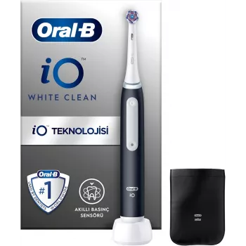 Oral-B iO White Clean cepillo de dientes eléctrico, negro/blanco con estuche de viaje